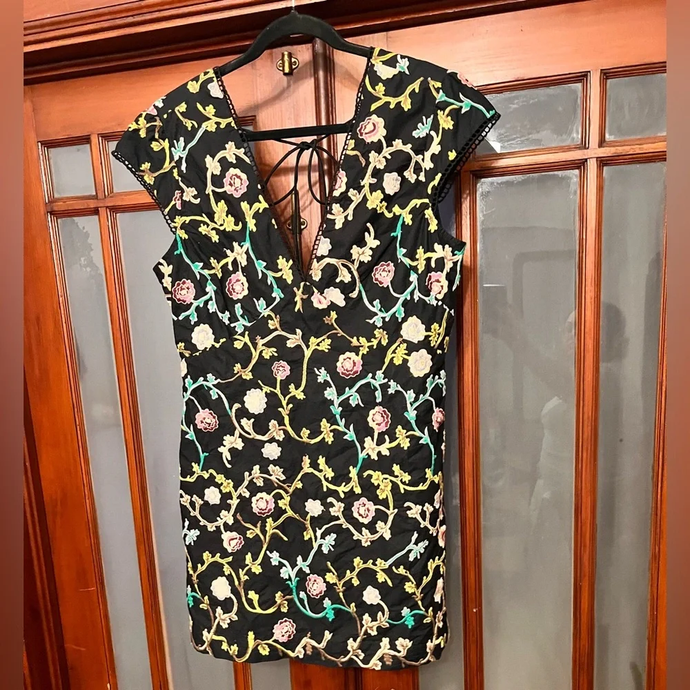 By Anthropologie Embroidered Mini Dress – NWT, Luxe Floral Detail